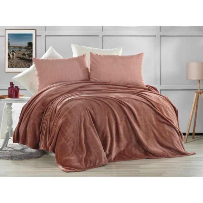 Плед KARVEN Super Soft "VIGAN" 160*220 п/э 1.5 спальный Р 941сухая роза (Акция)