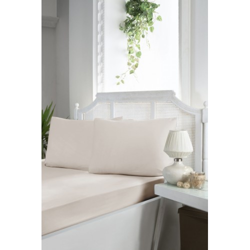 Простынь Карвен на резинке+наволочки 100*200 +33см/ 50*70(1) ранфорс Р 902 v3 champagne/шампань (Акция)