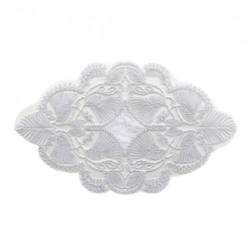 Салфетка Карвен 45*30 велюр с кружевом М836/1723 B01 белый