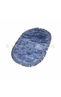 Набор ковриков для ванной Карвен BUKET SACAKLI OVAL/софт жаккард с бахрамой KV 417 indigo/индиго
