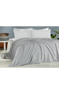 Плед KARVEN Super Soft "MELINDA" 200*220 п/э евро Р 942 серый (Акция).
