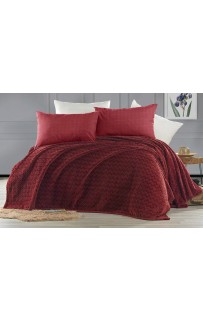 Плед KARVEN Super Soft "BENZIA" 200*220 п/э евро Р 944 бордовый (Акция).