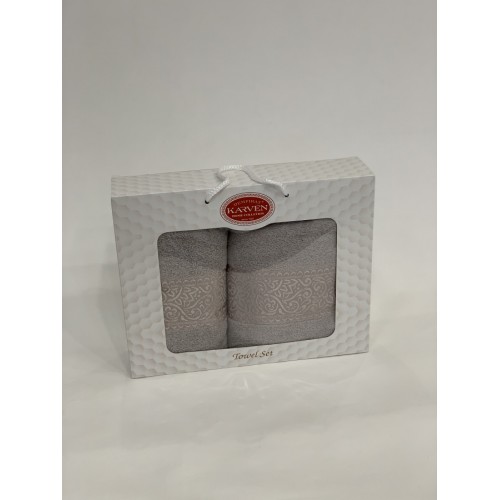 Набор полотенец Карвен "FLOSLU" махра 50*90/70*140 HS 1699 v2 бежевый (Акция)