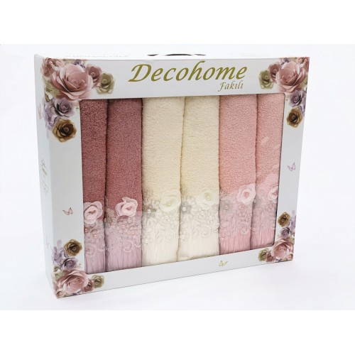 Набор полотенец Карвен "FAKILI" AP. INCILI махра 70*140 6 шт. HS 1455