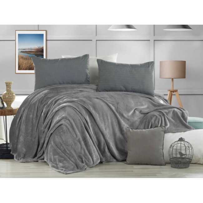 Плед KARVEN Super Soft "VIGAN" 160*220 п/э 1.5 спальный Р 941серый (Акция)