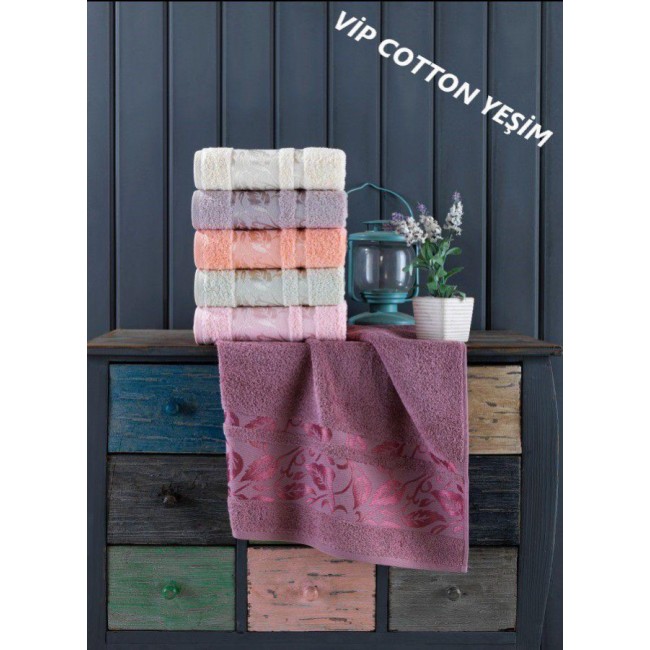 Полотенце Карвен Vip Cotton "YESIM" 50*90 6шт.махра H 3282