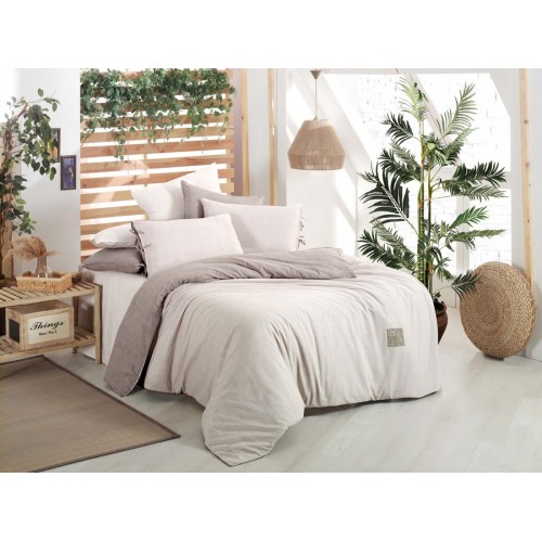 Постельное белье Sarev MONTES FANCY Поплин 1,5 сп. BEJ/V1