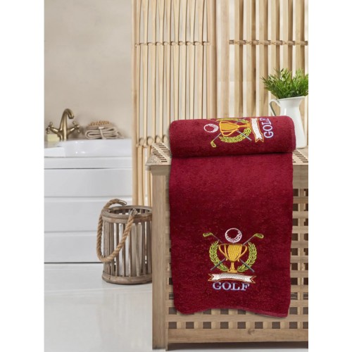 Набор полотенец KARVEN "Гольф" махра 50*90/70*140 HS1502 (V-2) бордовый