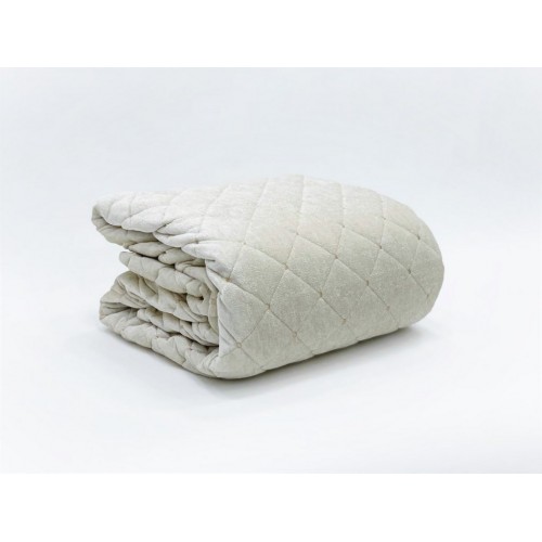 Комплект KARVEN "MIA" (Покрывало+ наволочки) 250*260/60*80(2) велюр евро Y 897 кремовый (Акция)