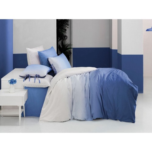 Постельное белье "Sarev"ранфорс евро "SAN MARINO" v3/голубой