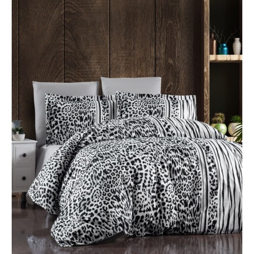 Постельное белье "Карвен" дэлюкс сатин 1,5 спальн. Leopard Black