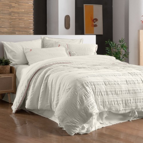 Постельное белье Sarev Mood Comfort жатый хлопок евро N354 LEON v1/Beyaz