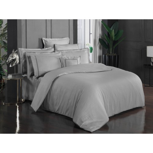 Постельное белье "Sarev" Sport&Chic (260tc) сатин евро JACQUARD STRIPE v3/Gri