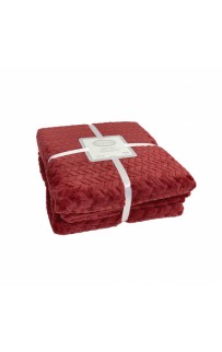 Плед KARVEN Super Soft "BENZIA" 160*220 п/э 1.5 спальный Р 943 бордовый (Акция)