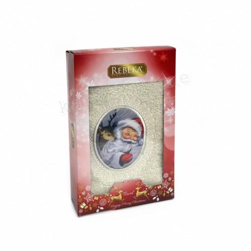 Полотенце Rebeka" Новый год" махра 50*90 1шт HS 1710 v1 bej/бежевый (Акция)