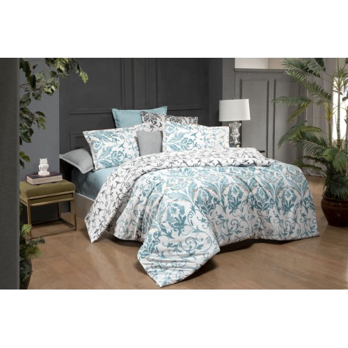 Постельное белье "Sarev"fancy poplin евро N194 DERLA v1/Yesil