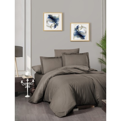 Постельное белье (Сатин де люкс) DARK евро (Chackers Brown)