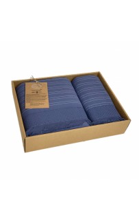 Набор полотенец Карвен " ORENDO" махра 50*90/70*140 HS 1721 lacivert/синий