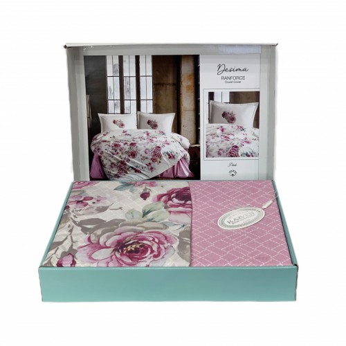 Постельное белье "Карвен" ранфорс семейный Desima Pink v-1