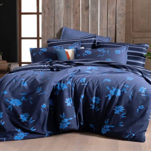Постельное белье SAREV RENATA Фланель евро. Lacivert/v1