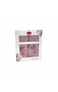 Набор полотенец Карвен "KARELI CICEK" махра 50*90/70*140 HS1634 v6 сухая роза