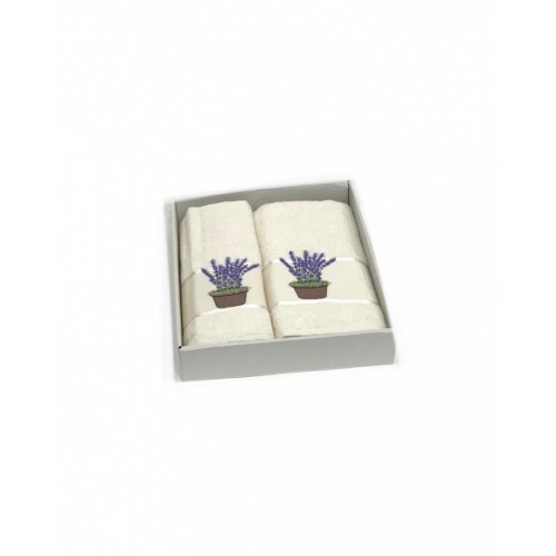 Набор полотенец Карвен "LAVANTA 1" махра 50*90/70*140 HS1602 v1 кремовый(акция)