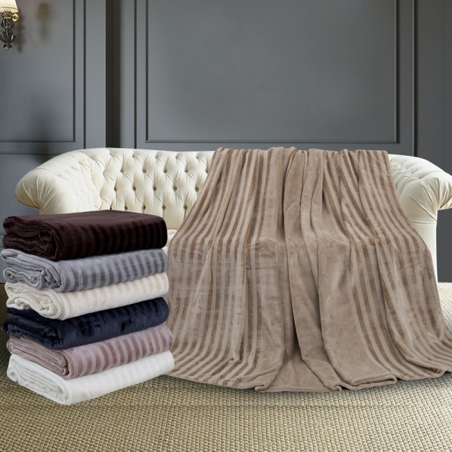 Плед Karven фланель 1,5 спальн. PL 005 SOLID JACQAURD v3/Beige