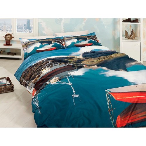 Постельное белье "Карвен" (сатин 3D) евро ( Rowing )