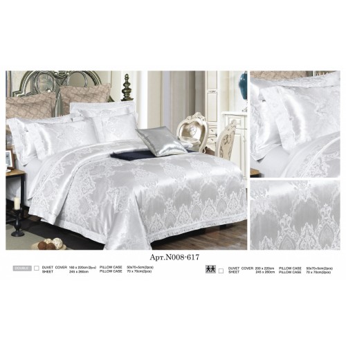 Постельное белье "Карвен" жаккард с оборкой семейный (617) (7пр.) (Акция)