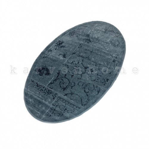 Ковер Карвен NOSTALJI хлопок/вискоза 80*120 KV 031 koyu gri/т.серый.