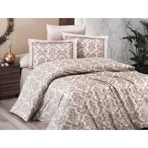 Постельное белье (Сатин де люкс) евро (Catra Ekru)