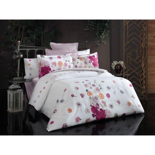 Постельное белье "Sarev" сатин евро MISTY v1/Beyaz