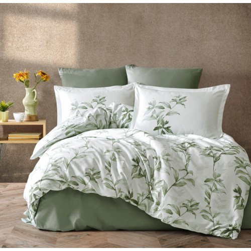 Постельное белье "Карвен" сатин евро Mass Green v-2