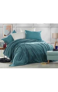 Плед KARVEN Super Soft "VIGAN" 160*220 п/э 1.5 спальный Р 941морская волна (Акция)
