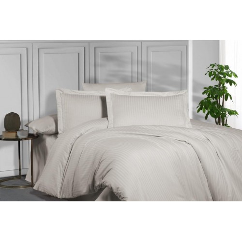 Постельное белье "Карвен" Stripe Satin 1,5 спальн. N 162-SS 003 светло-бежевый (Акция)