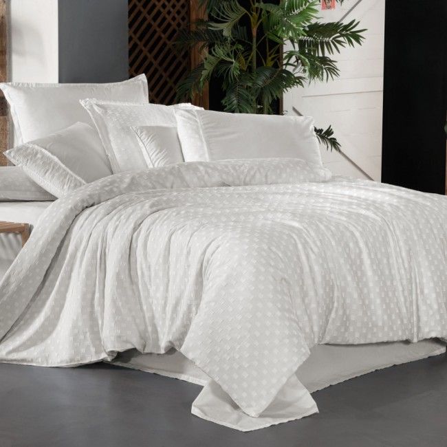 Постельное белье Sarev Mood Comfort жатый хлопок 1.5 сп. N246 MARBELLA v1/Beyaz