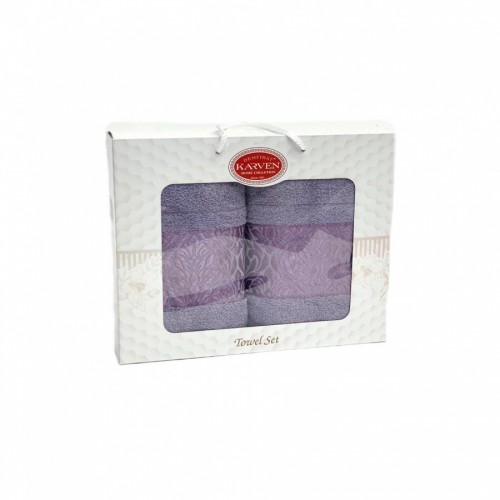 Набор полотенец Карвен "INDIA DAMAKS" махра 50*90/70*140 HS 1693 v6 св. лиловый(акция)