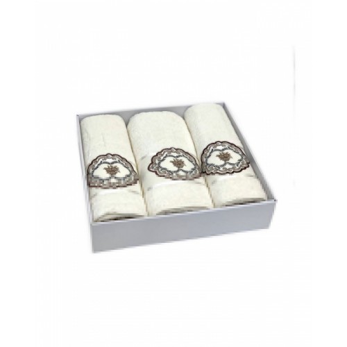 Набор полотенец Карвен "PANO 2" махра 50*90(2)/70*140 HS 1639 v1 крем/крем