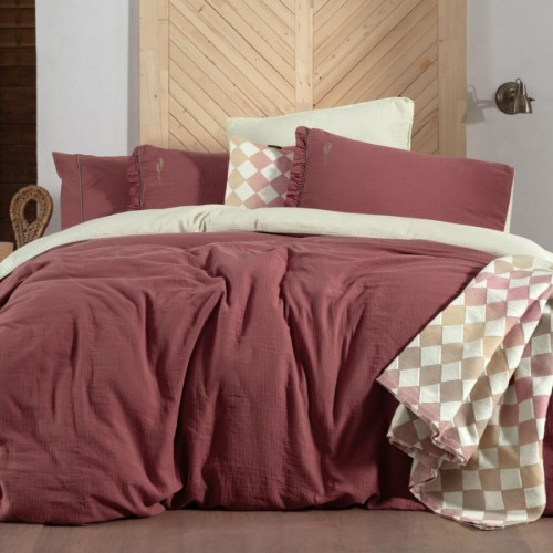 Постельное белье Sarev Mood Comfort муслин евро N357 KENYON v3/Pembe