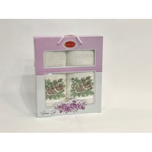 Набор полотенец Карвен "PANO" махра 50*90/70*140 HS 1662 v6 кремовый