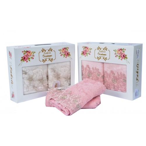 Набор полотенец Карвен "FAKILI" APLIKLI бамбук 50*90 70*140 2 шт. HS 1459