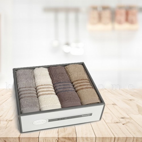 Набор полотенец кухонный Карвен"SAMANYOLU"махра,penye 30*50 4шт в коробке HM 731
