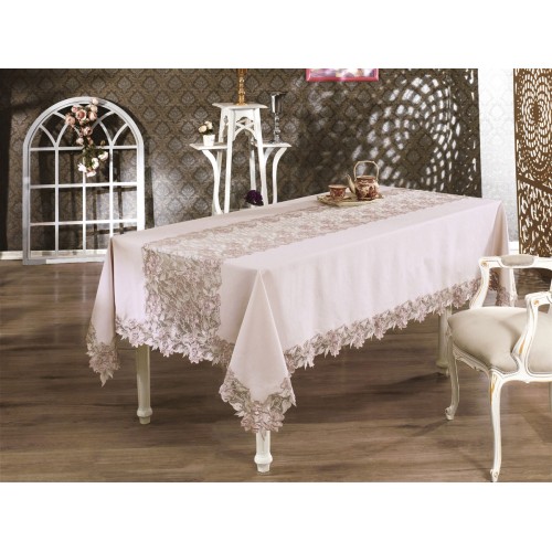 Скатерть ZEBRA "SARAFIN" 160*260 с гипюром М 717