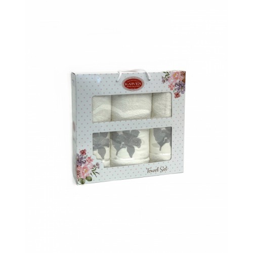 Набор полотенец Карвен "ZAMBAK"махра 50*90(2)/70*140 HS 1627 v11 кремовый 2