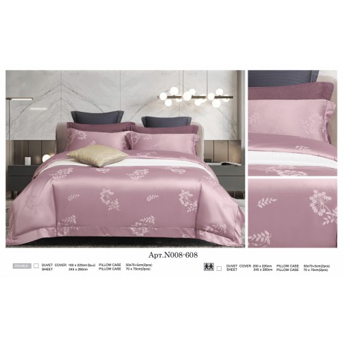 Постельное белье "Карвен" жаккард с оборкой семейный (608) (7пр.) (Акция)