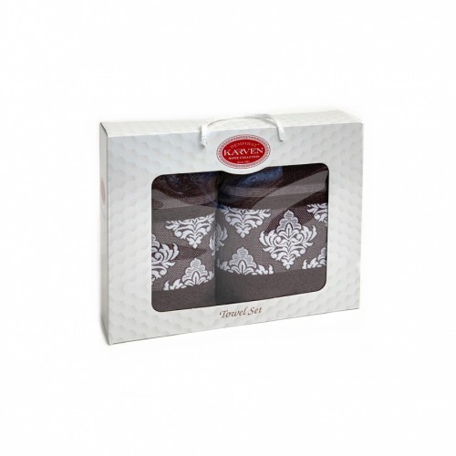 Набор полотенец Карвен "Y DAMASK" махра 50*90/70*140 HS 1701 v4 шоколад