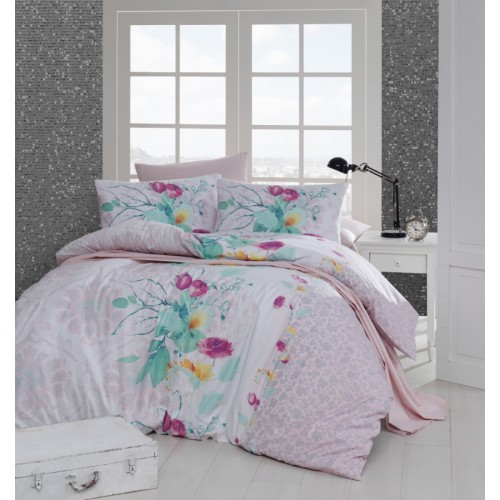 Постельное белье "Карвен" ранфорс евро (Rihanna somon)