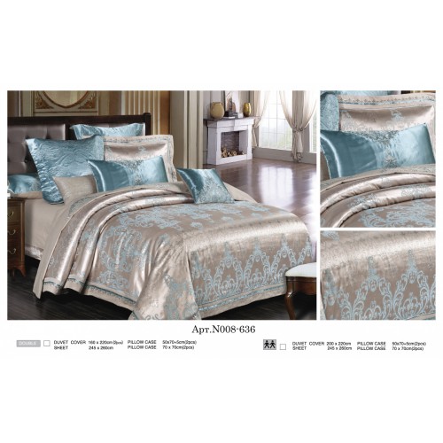 Постельное белье "Карвен" (жаккард с оборкой) евро (636)(6пр.) (Акция)