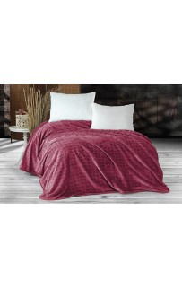 Плед EVLEN Super Soft "СЕРДЦЕ" 180*240 в коробке п/э Р 945 бордовый (Акция)