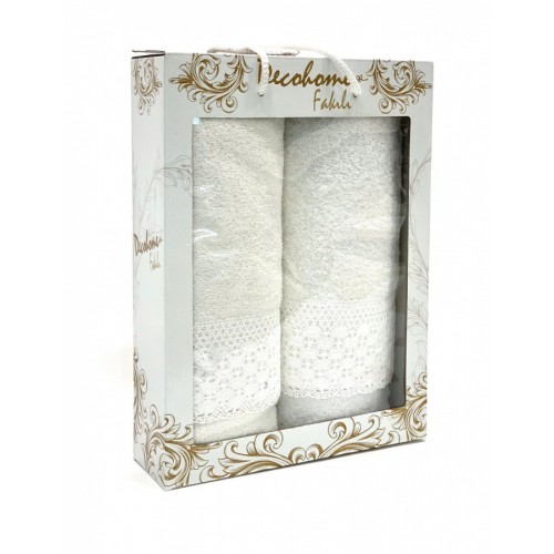 Набор полотенец Карвен FAKILI "DANTELLI" с выш махра 50*90 / 70*140 HS 1475